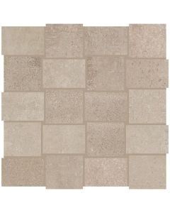 Union - UN02 - Weathered Beige Modern - Wave - 2X3 - Matte neutral beige porcelain tile tile on bathroom shower wall, 2x3