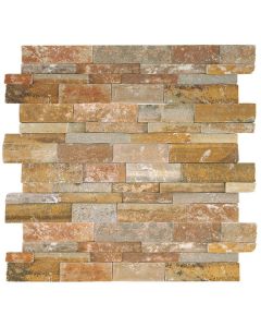 Stacked Stone - S349 - Shanghai Rust - Rectangle - 6X24 - Natural Cleft natural stone tile, chocolate brown, 6x24