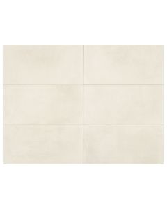 Moroccan Concrete 699 Off White Rectangle MC50 White crisp white porcelain tile tile on bathroom shower wall, 300x600