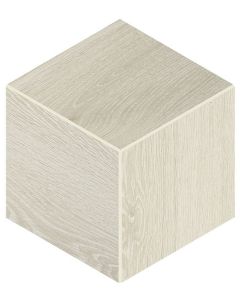 Ash White 3D Cube natural beige engineered porcelain tile on bathroom shower wall, 12x12