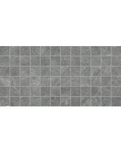 Solstice - ST34 - Autumn Grey Straight - Joint - 2X2 - Matte storm grey porcelain tile tile on bathroom shower wall, 50x50