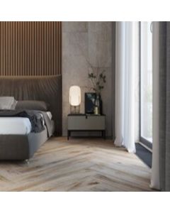 Field_Daintree warm brown porcelain tile on bathroom shower wall, 8x47