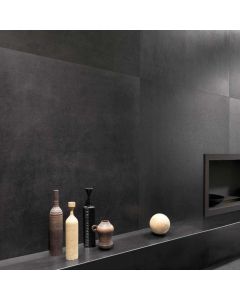 ICONE BLEU beautiful dark grey premium tile on bathroom shower wall, 24x24