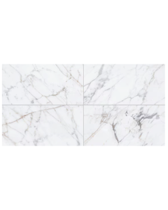Polished marble-look porcelain tile 12x24