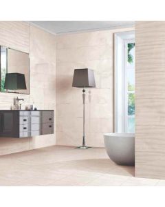 MARBLE ITACA LINEAR MATTE WHITE bright white premium tile on bathroom shower wall, 12x35