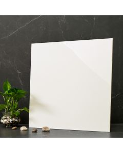 24x24 Element White Polished Porcelain Tile crisp white premium porcelain tile on bathroom shower wall, 24x24