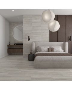 porcelain tile, Rectangle, 12X24, gray travertine look Matte