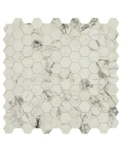 Posh Resort Hexagon beautiful neutral premium hexagon tile on bathroom shower wall, 12x12