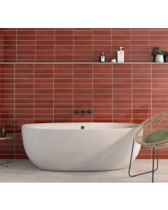 Bergenmaroon beautiful maroon premium tile on bathroom shower wall, 3x12