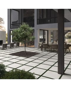 Sand Xterior Paver neutral beige premium tile on bathroom shower wall, 24x24