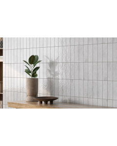 Luzernwhite clean white premium tile on bathroom shower wall, 50x250