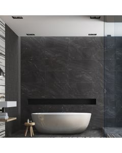 OTILE Bravura 8x48 matte dark grey marble look porcelain tile