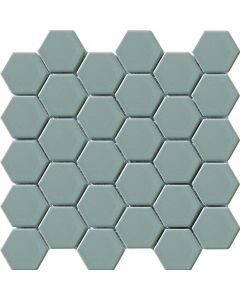 2-inch Vintage Grey Hexagon Porcelain Mosaic Tile elegant grey porcelain mosaic tile on bathroom shower wall, 12x12