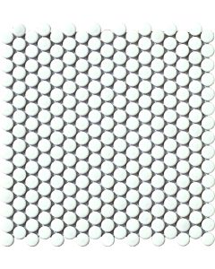 1-inch Vintage White Round Penny Porcelain Mosaic Tile porcelain mosaic tile, beautiful black & white, 12x12