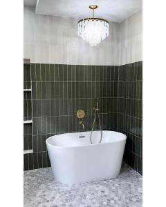 Bergendark grey beautiful dark grey premium tile on bathroom shower wall, 3x12