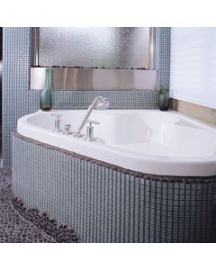 Whisper Green Straight Joint emerald green premium tile on bathroom shower wall, 12x12