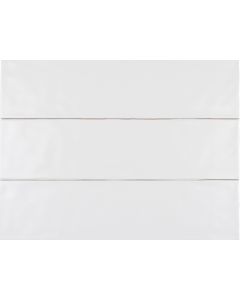 ceramic wall tile -323-Asta-Matte-76 x 300 mm ( 3" X 12" ) pure white premium tile on bathroom shower wall, 3x12