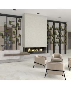 White Rectangle bright white premium tile on bathroom shower wall, 300x600