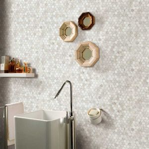 White marble mosaic tile  SDM-2501 for wall