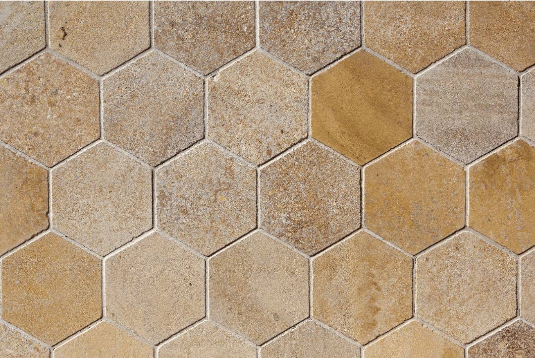 Hexagon travertine tile