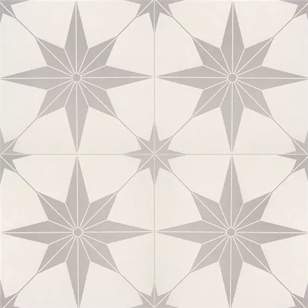 A concrete-look porcelain tile in a gray color, measuring 12x12 inches, with a matte finish and a subtle color variation.